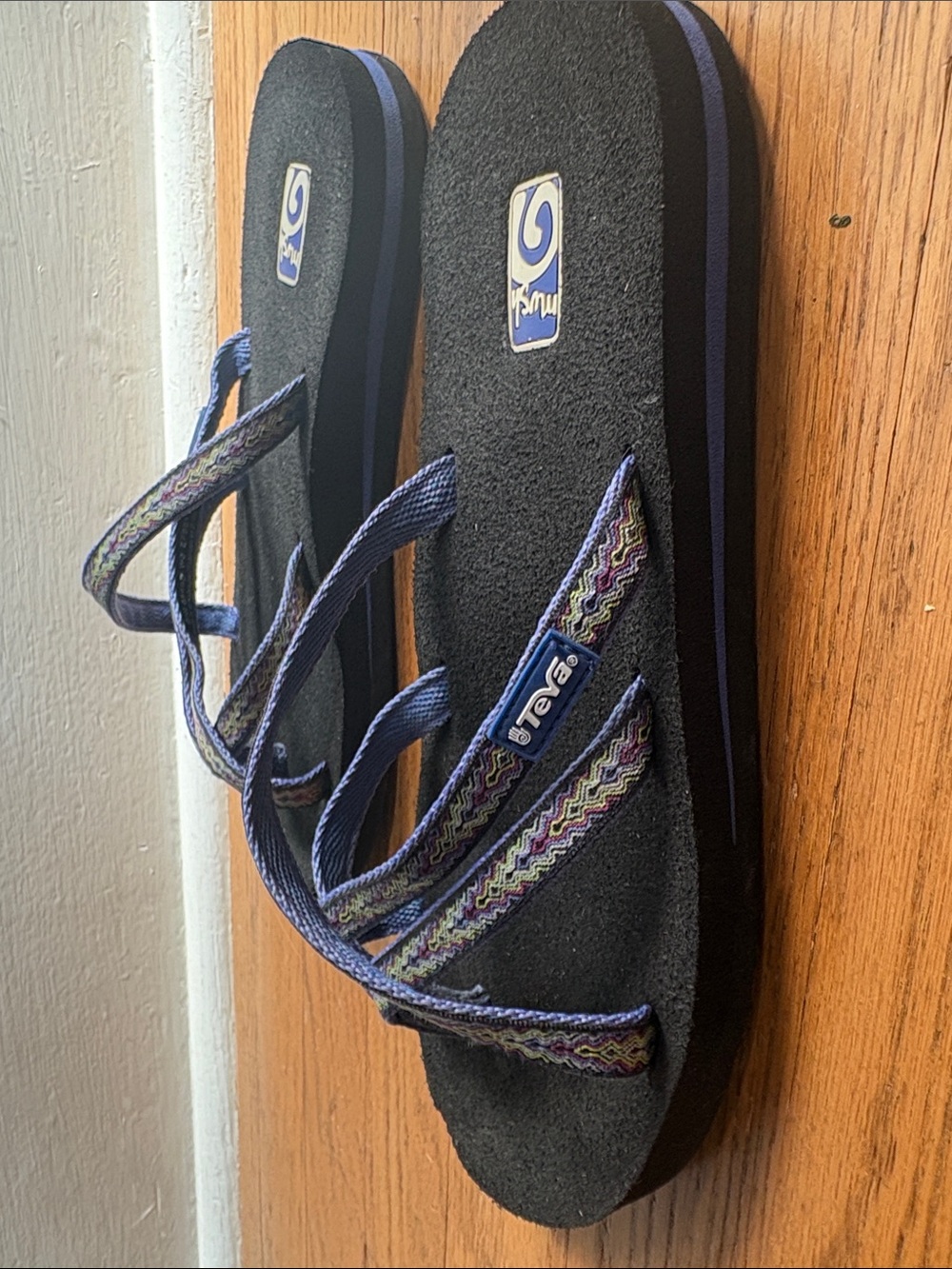 Teva Black and Blue Strappy Women's Sandals - Picture 4 of 7